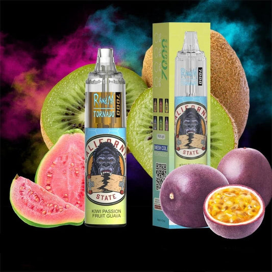 RandM Tornado 7000 Puff Disposable Vape (Kiwi Passion Fruit Guava  5%)